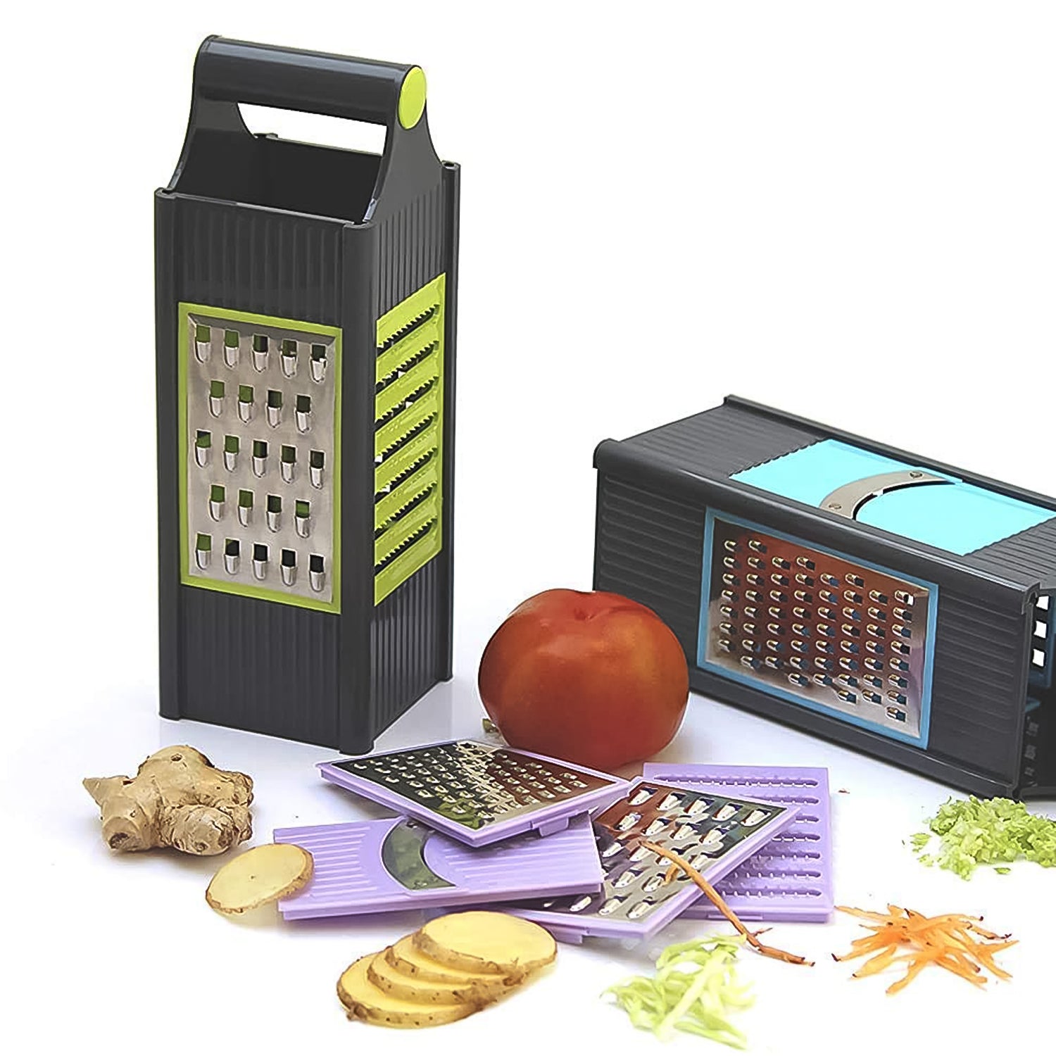 Steel And Plastic 4 In 1 Vegetable  Fruit Slicer Grater  Slicer (1 Pc) - Shop Gharse