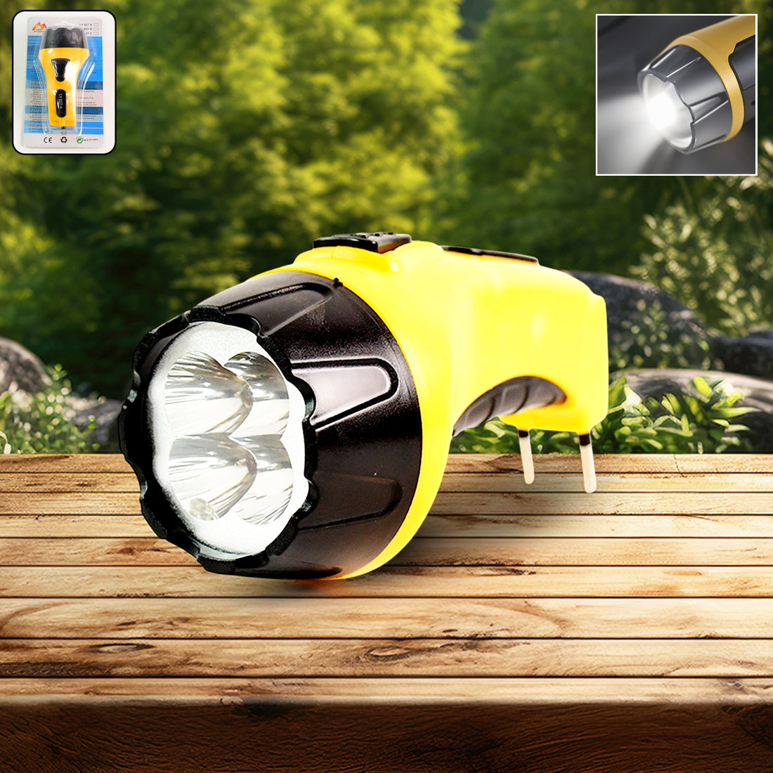 Rechargeable Led Torch Flashlight  High-power Handheld Emergency Light With Built-in Plug - Shop Gharse