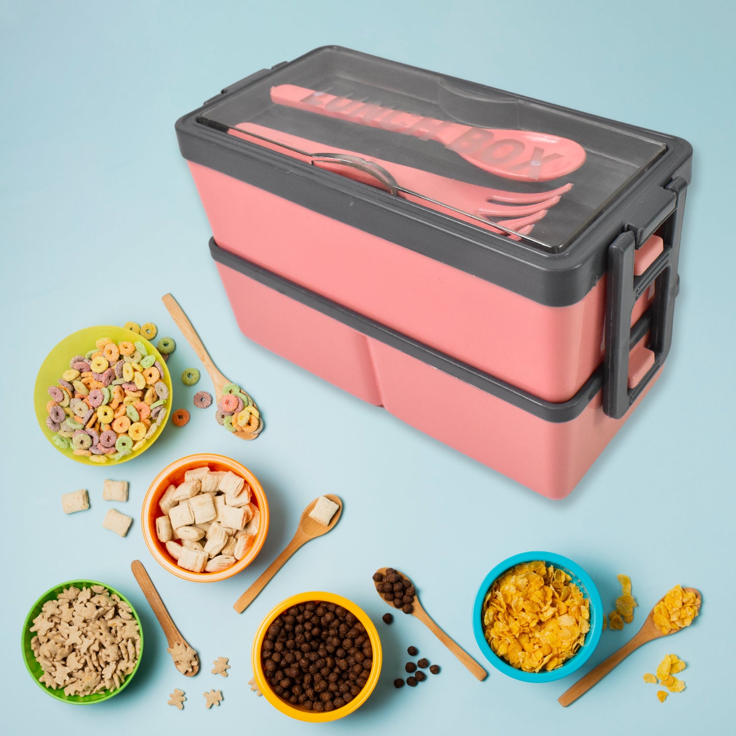 Plastic 3 Layer Leak Proof 3 Compartment Lunch Box For Office  (1 Pc) - Shop Gharse