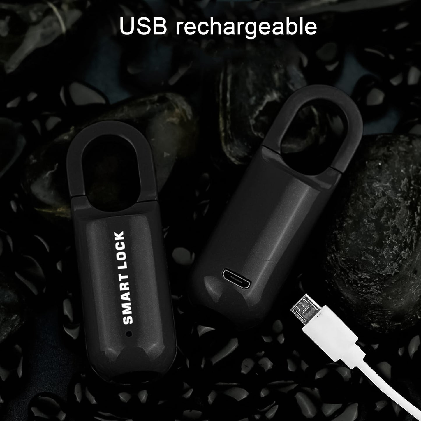 Small Usb Rechargeable Smart Fingerprint Padlock For Locker - Shop Gharse