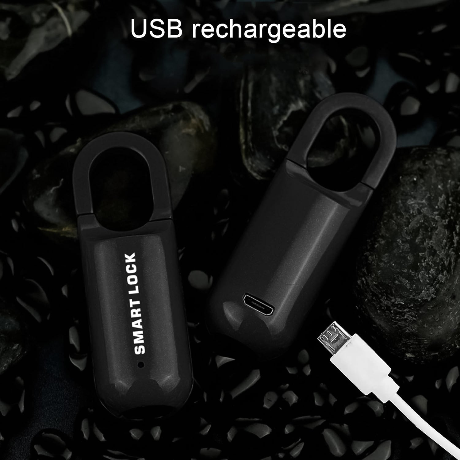 Small Usb Rechargeable Smart Fingerprint Padlock For Locker - Shop Gharse