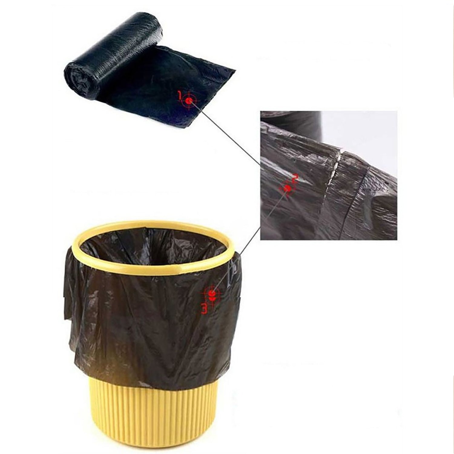 15729 Black Garbage Bags  Dustbin Bags  Trash Bags 45x50cm (1pc) - Shop Gharse