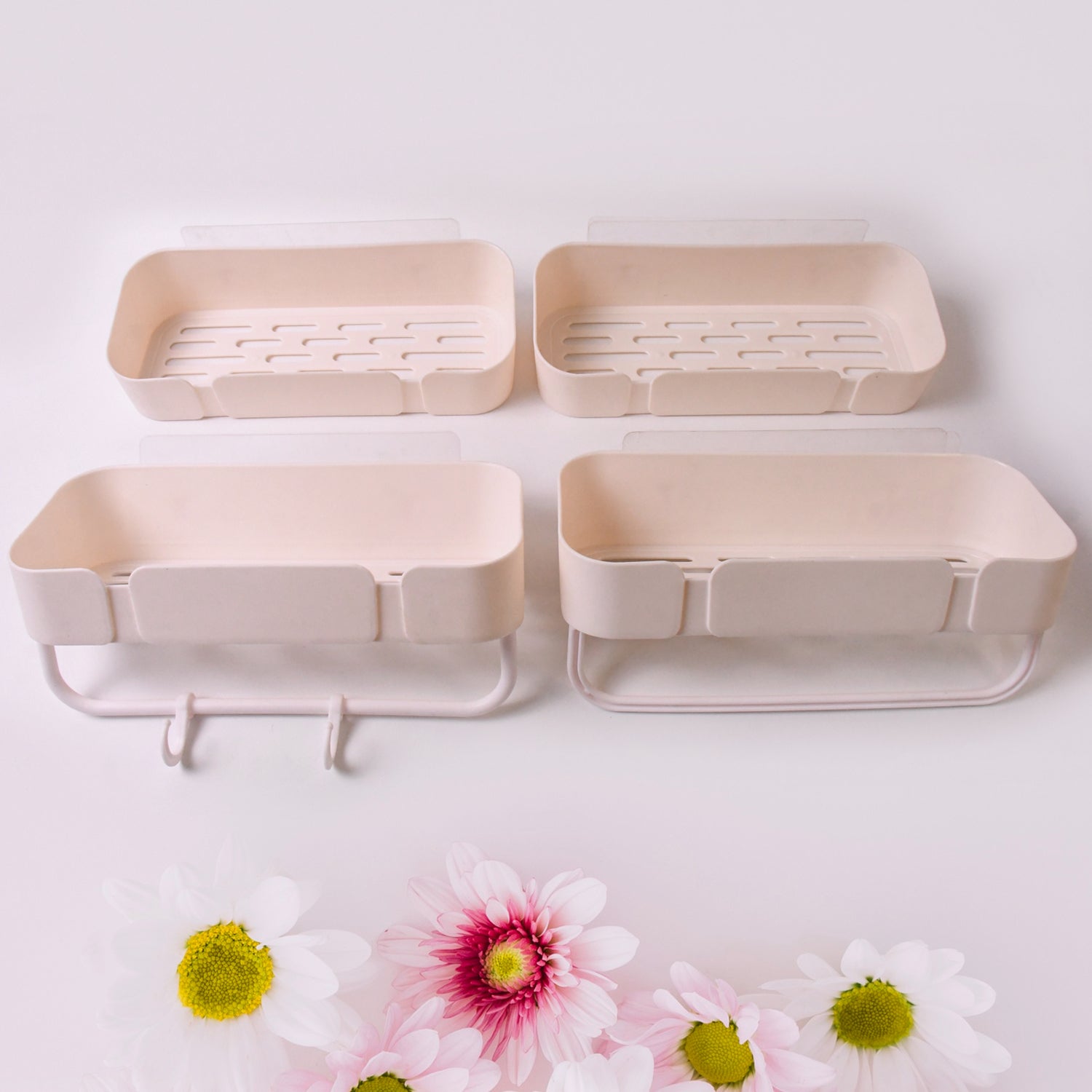 Multipurpose Kitchen Bathroom Wall Corner Shelf Rack (4 Pcs Set) - Shop Gharse