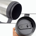 Stainless Steel Vacuum Glass Insulated Glass Coffee Cups (With Lid  Handle  1 Pc) - Shop Gharse