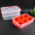 3-layer Multi-purpose Transparent Plastic Storage Carry Box With Handle - Shop Gharse