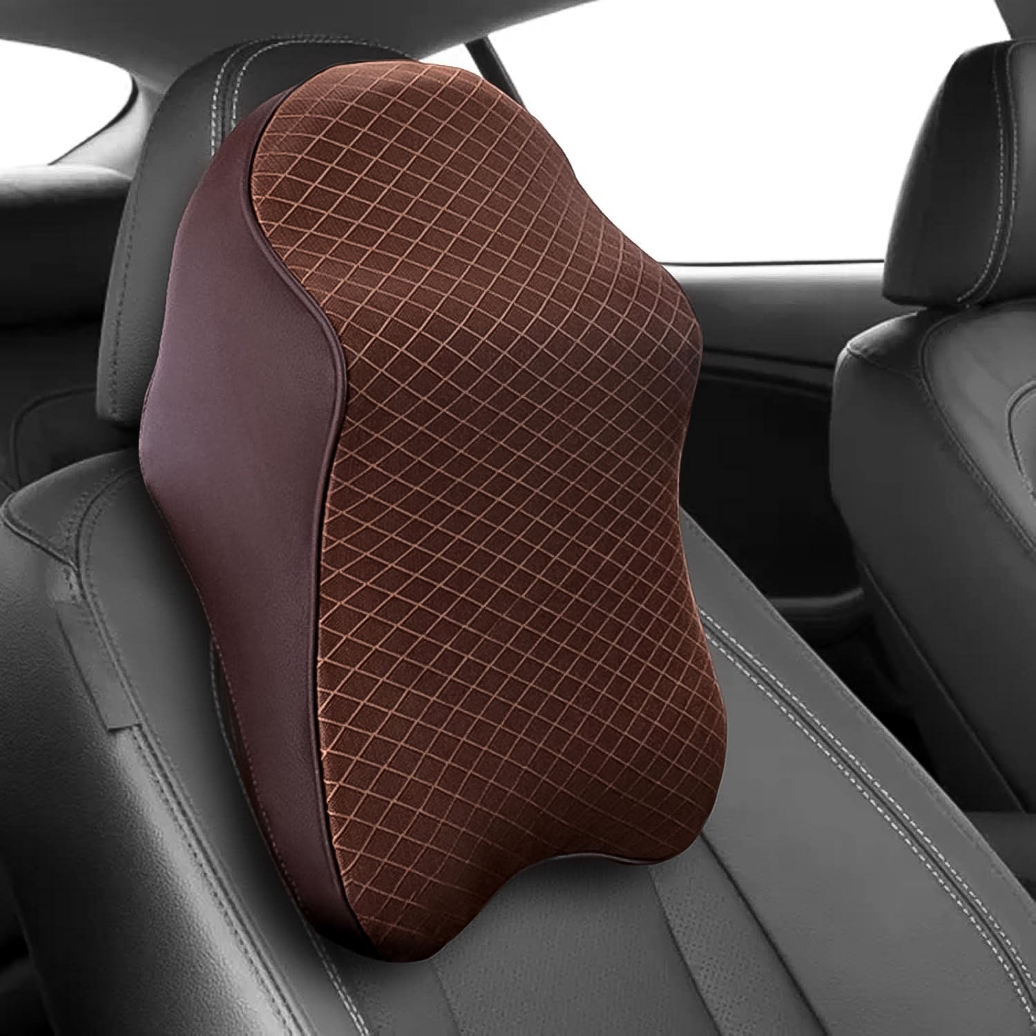 8595 Car Neck Pillow Car Neck Headrest Pillow Memory Foam Car Accessories Cushion Car Seat Head Support Neck Protector Car Seat Neck Pillowfor Driving (1 Pc) - Shop Gharse