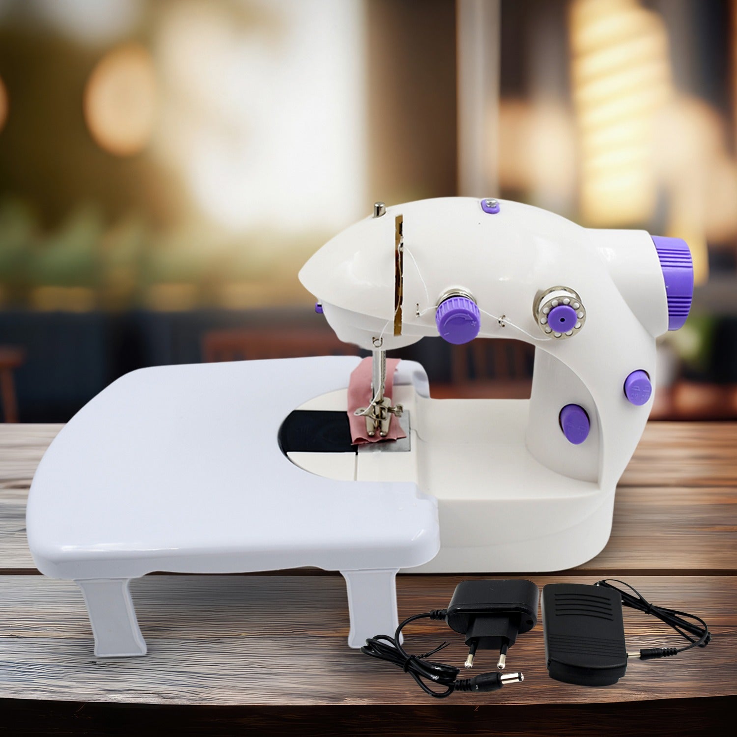 12917 Home Tailoring Sewing Machine With Extension Table Set Foot Pedal Adapter Mini Electric Silai Machine Portable Stitching Machinetailoring Machine - Shop Gharse