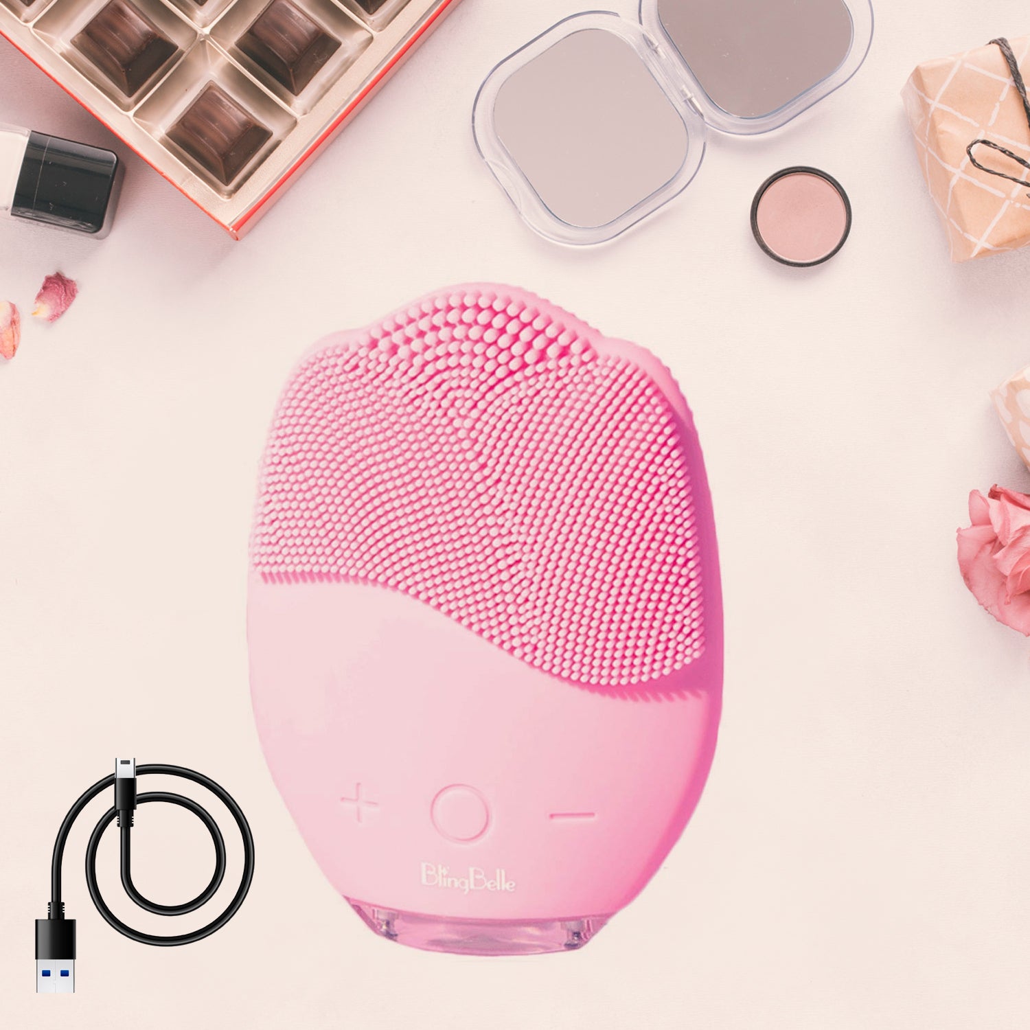 Rechargeable Sonic Silicone Face Cleansing Brush - Shop Gharse
