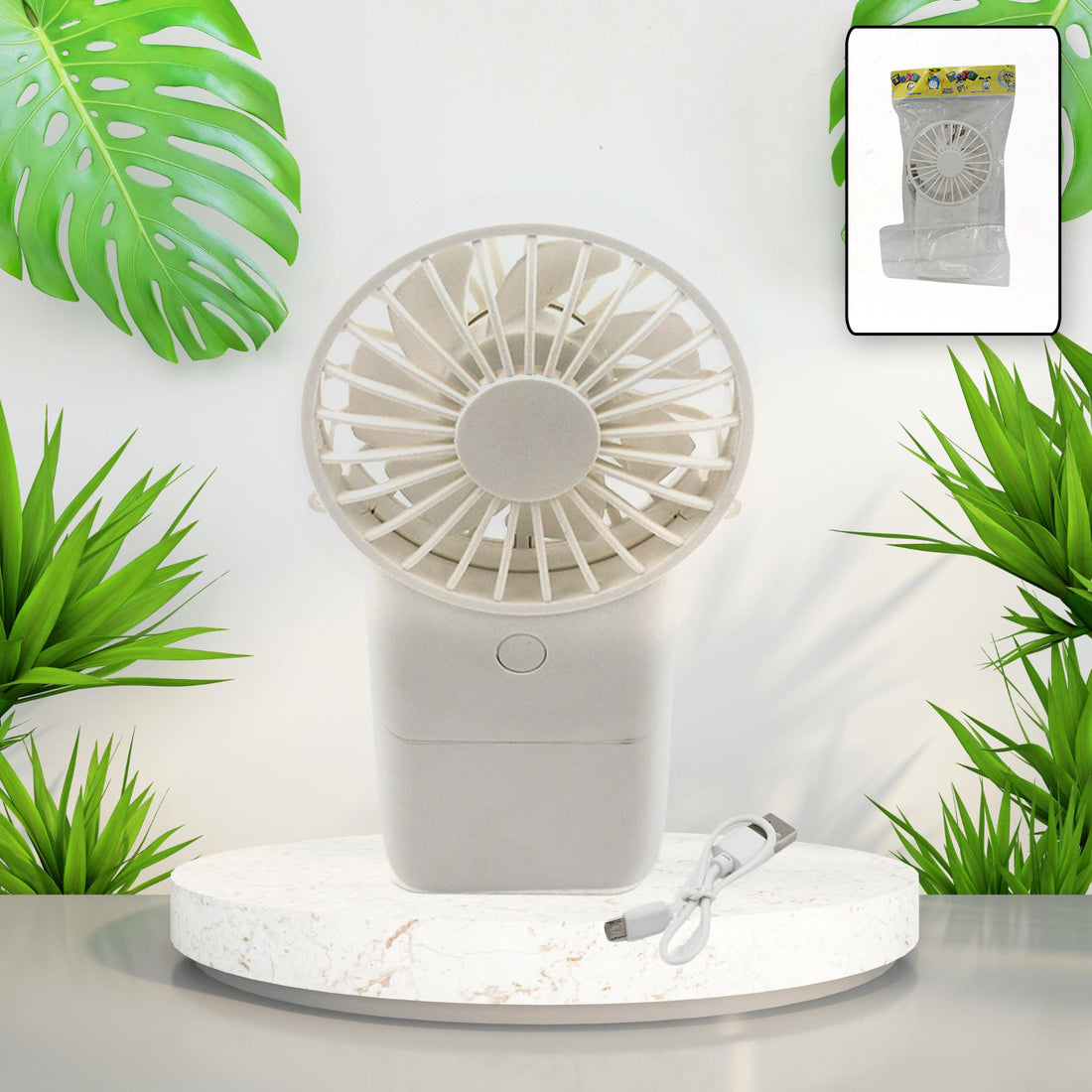 17730 Portable Small Electric Fan Handheld Fan With 3 Modes Usb Rechargeable Mini Student Handheld Class Personal Fan (1 Pc) - Shop Gharse