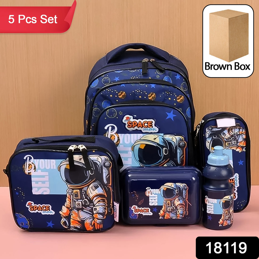 5 In 1 School Bag Includes Lunch Bag 14 Inch School Bags Water Bottle  Pencil Case In Box Packing (1 Set  Mix Color)) - Shop Gharse
