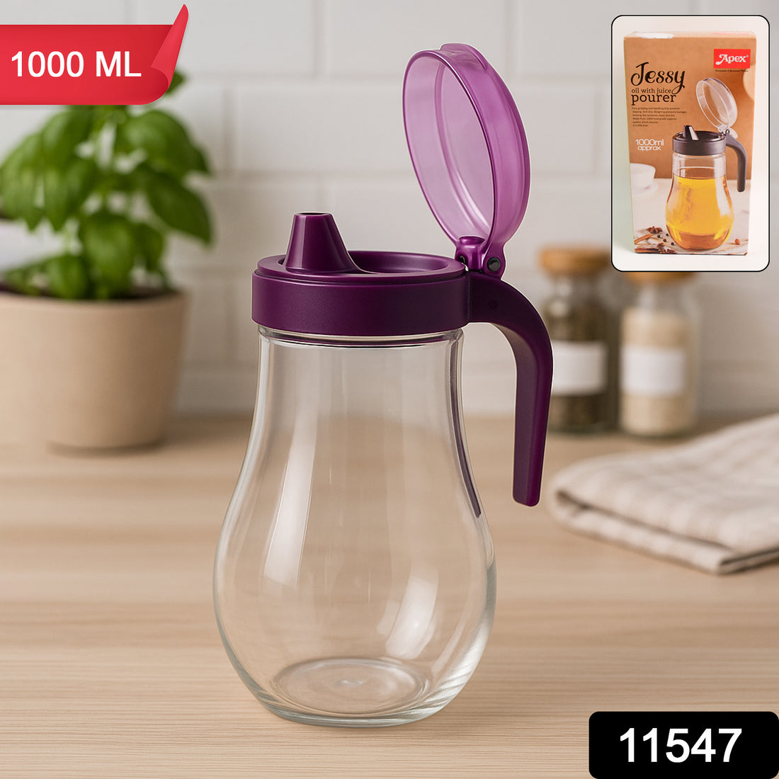 Apex Jessy Oil And Juice Pourer Dispenser Bottle Approx 1000ml (1 Pc) - Shop Gharse