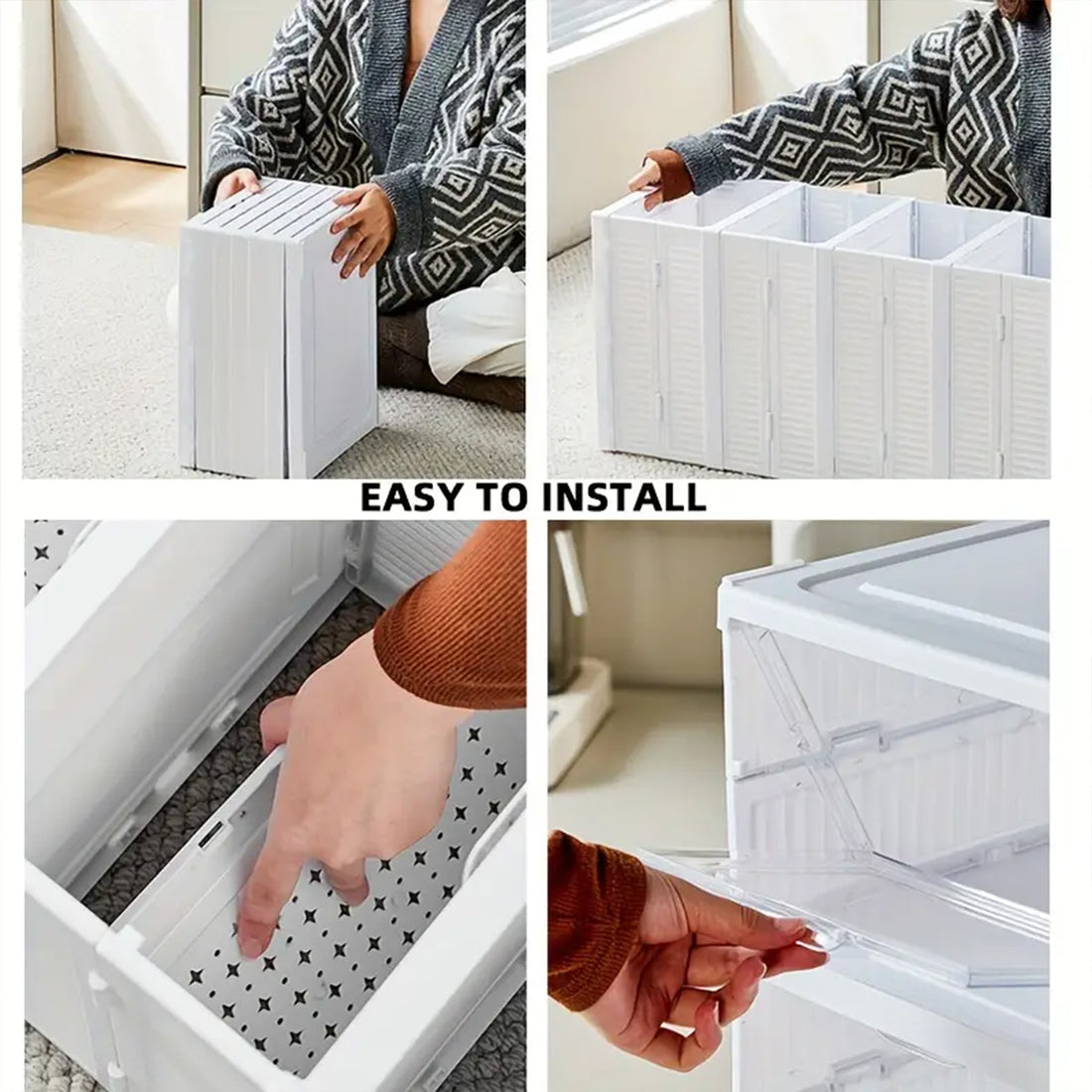 Stackable Multifunctional Storage For Clothes Foldable Drawer Shelf Basket Utility Cart Rack Storage Organizer Cart For Kitchen Pantry Closet Bedroom Bathroom Laundry (5 Layer 1 Pc) - Shop Gharse