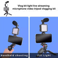 6054 Vlogging Kit For Video Making With Mic Mini Tripod Stand Led Light  Phone Holder Clip For Making Videos - Shop Gharse
