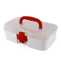 12980 3 Compartment Medical Box 1 Piece Indoor Outdoor Medical Utility Medicine Storage Box Detachable Tray Medical Box Multi Purpose Regular Medicine First Aid Box With Handle Transparent Lid  Color Box - Shop Gharse