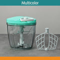 2065 6 Blade 2in1 Manual Food Chopper Compact  Powerful Hand Held Vegetable Chopper (1000ml) - Shop Gharse
