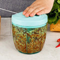 2065 6 Blade 2in1 Manual Food Chopper Compact  Powerful Hand Held Vegetable Chopper (1000ml) - Shop Gharse