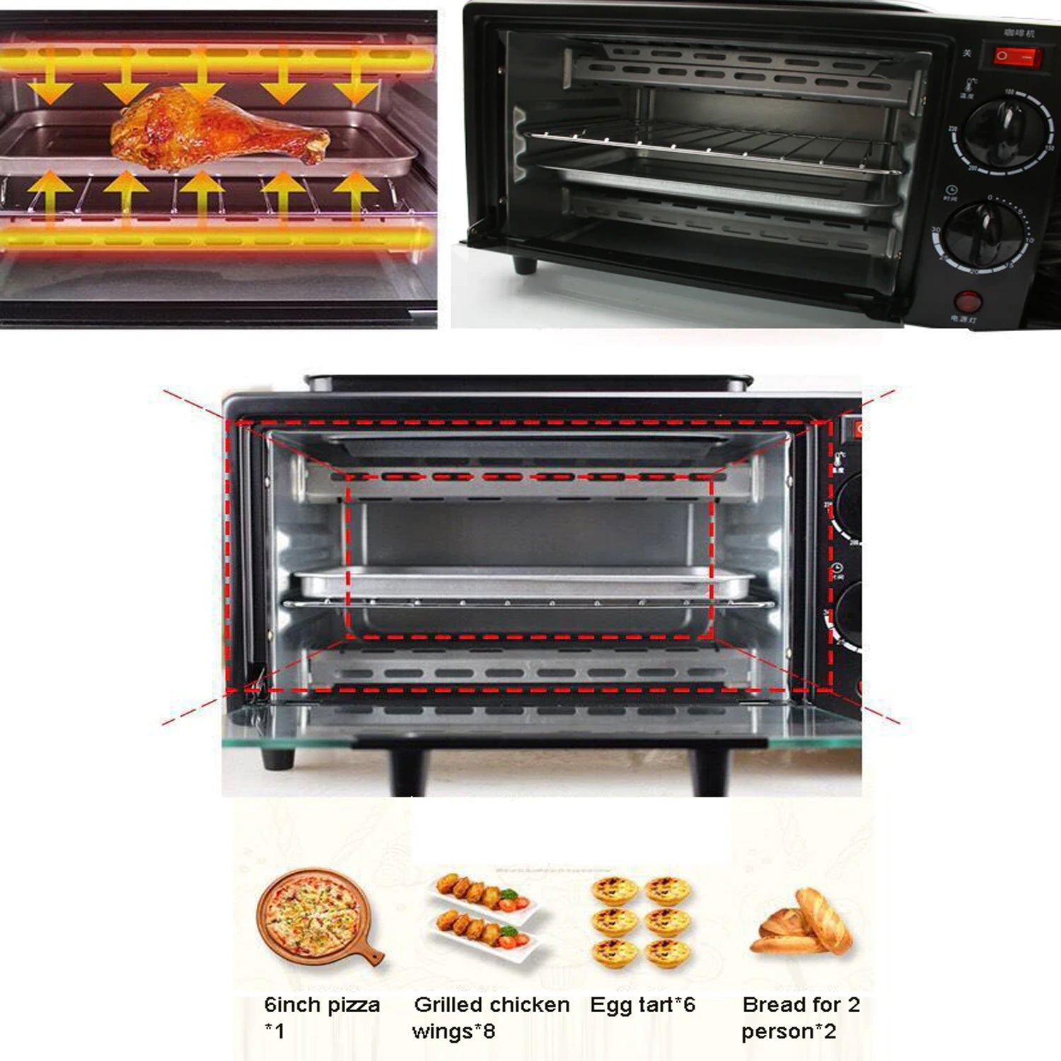 2788 3 In 1 Breakfast Maker Portable Toaster Oven Grill Pan  Coffee Maker Full Breakfast Ready At One Go - Shop Gharse