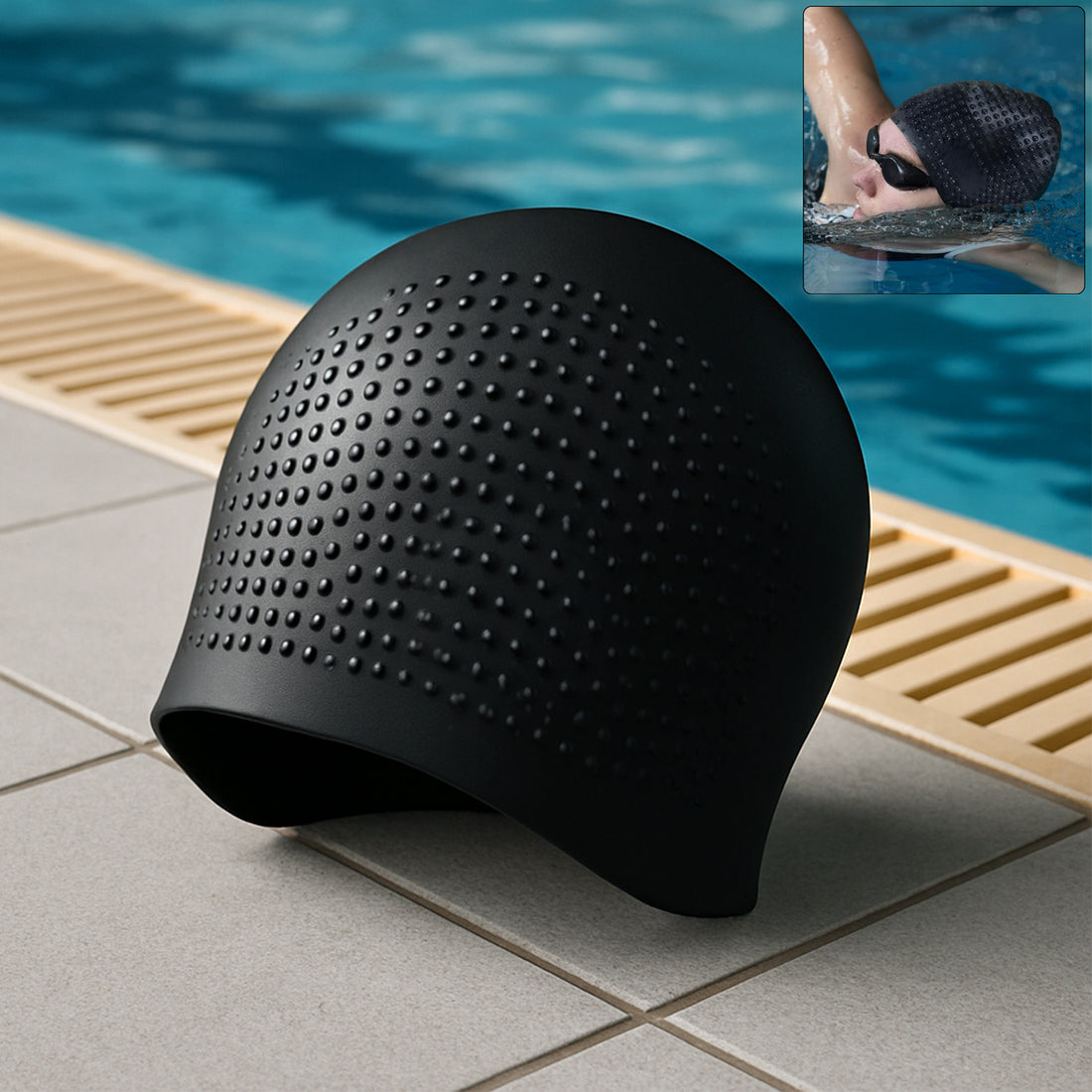 Premium Silicone Waterproof Swimming Cap (1 Pc) - Shop Gharse