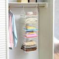 4526 Multipurpose 5 Layer Folding Clothes Storage Rackscloset For Students Wardrobe Shelves Socks Scarf T-shirt Etchanging Organizer Storage Holders  Racks - Shop Gharse