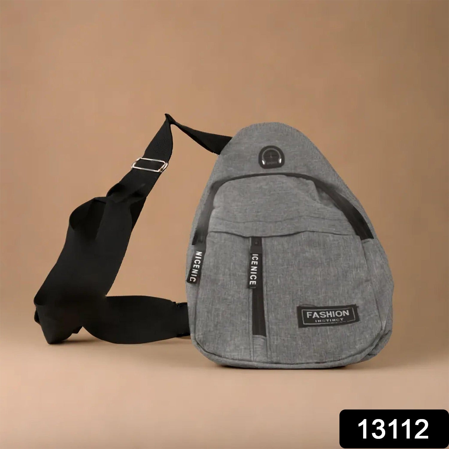13112 Waterproof Anti Theft Cross-body Fanny Pack Waist Bag Shoulder Bags Chest Men Casual Fashion Usb Charging Earphone Hook Sling Travel Bag (1 Pc) - Shop Gharse