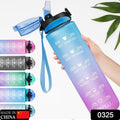 0325 Motivational Water Bottle With Straw  Time Marker Bpa-free Tritan Portable Gym Water Bottle Leakproof Reusable Special Design For Your Sports Activity Hiking Camping - Shop Gharse