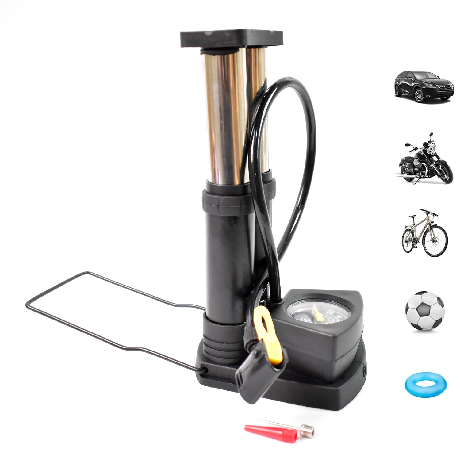 Foot  Portable  High Pressure Double-cylinder Air Pump (1 Pc) - Shop Gharse