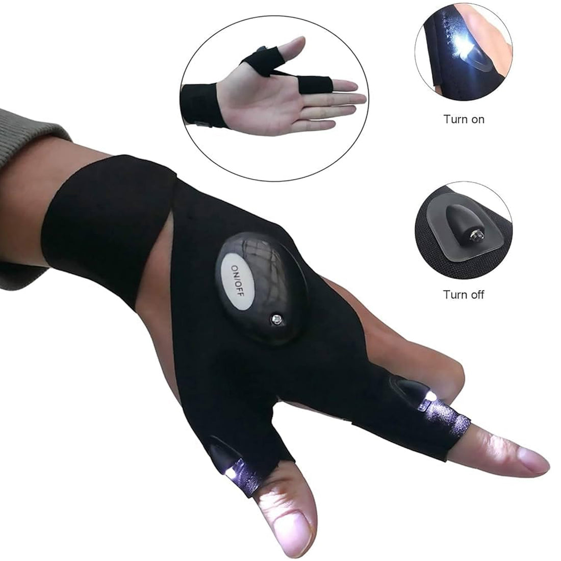 Led Flashlight Gloves Gifts For Men (Hand Gloves Light  1 Pair) - Shop Gharse