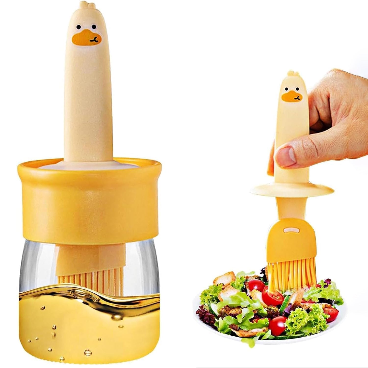 2 In 1 Oil Dispenser Bottle With Silicone Basting Brush (1 Set) - Shop Gharse
