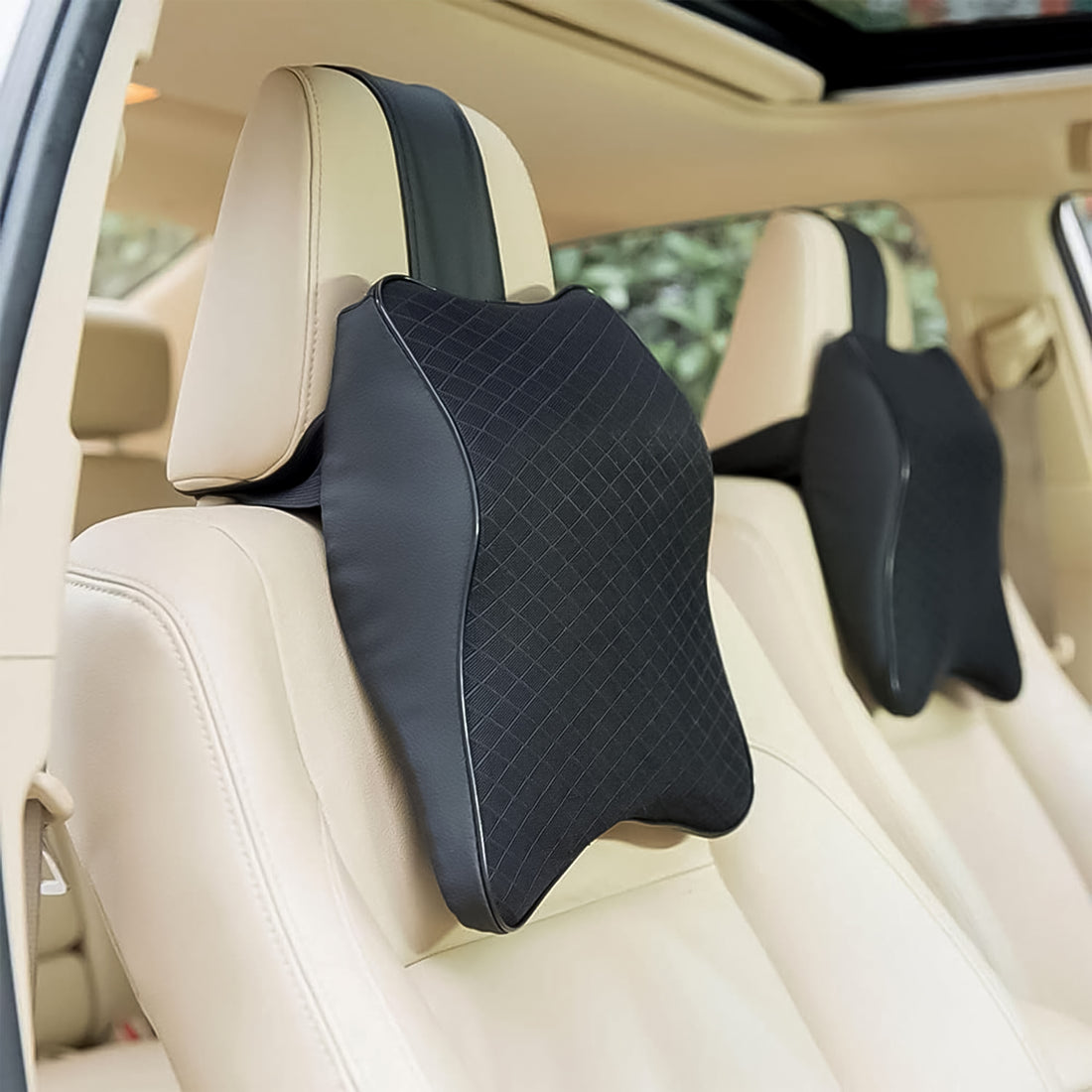 8595 Car Neck Pillow Car Neck Headrest Pillow Memory Foam Car Accessories Cushion Car Seat Head Support Neck Protector Car Seat Neck Pillowfor Driving (1 Pc) - Shop Gharse