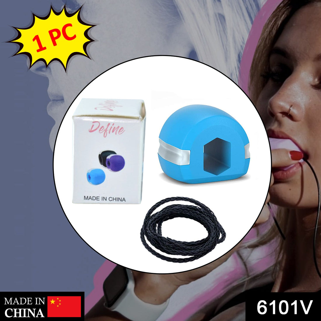 6101 V Cn Blue Jaw Exerciser Used To Gain Sharp And Chiselled Jawline Easily And Fast. - Shop Gharse