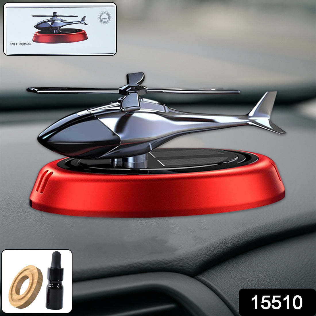 Solar-powered Rotating Helicopter Car Air Freshener - Shop Gharse