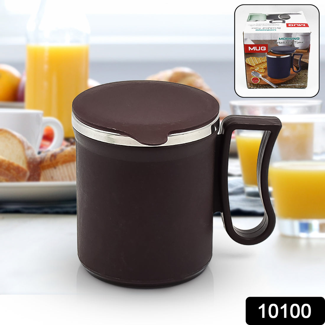 Coffee Mug With Lid And Handle-plastic Covered Stainless Steel Mug (Random Color Approx 200 Ml) - Shop Gharse