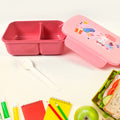 Plastic Lunch Box Leak Proof 2 Compartment With Bottle And Fork (1 Set  Mix Color) - Shop Gharse