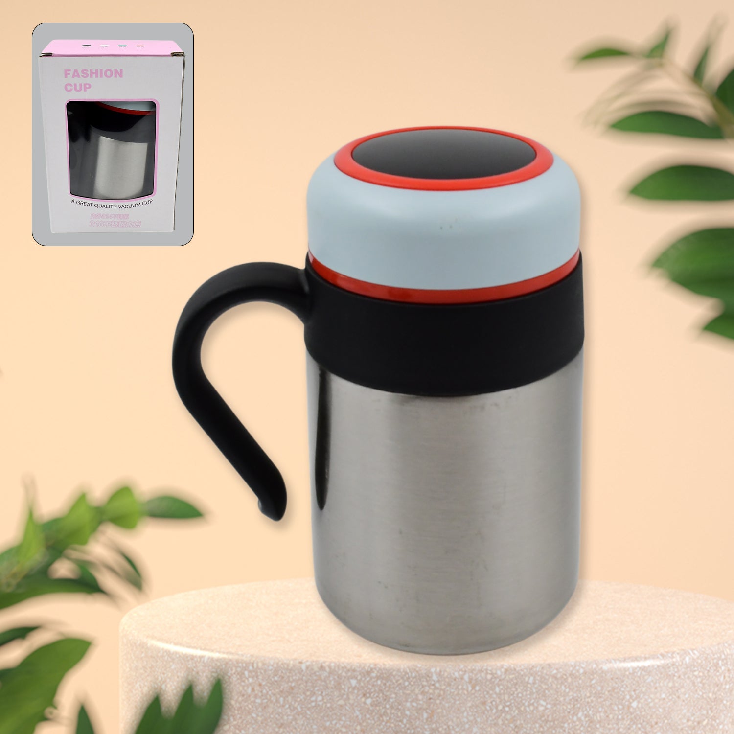 Stainless Steel Mug  Bottle Vacuum Insulated Cup With Handle  Small Cup (420 Ml) - Shop Gharse