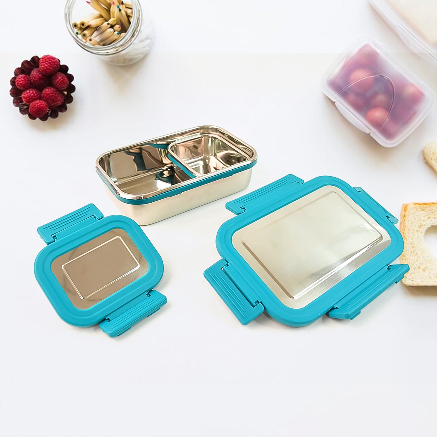 Apex Jerry Lunch Box Premium Stainless Steel Food Container (2 Pc  700+200 Ml Approx) - Shop Gharse