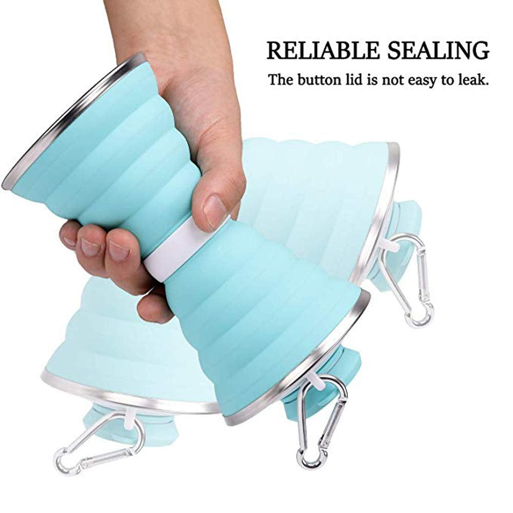 1385 Silicone Traveling Water Bottle Bpa Free - Leak Proof Lightweight Collapsible - Small Folding Refillable And Space Saver For Camping Gym Sports Hiking Biking Yoga Outdoor - Shop Gharse