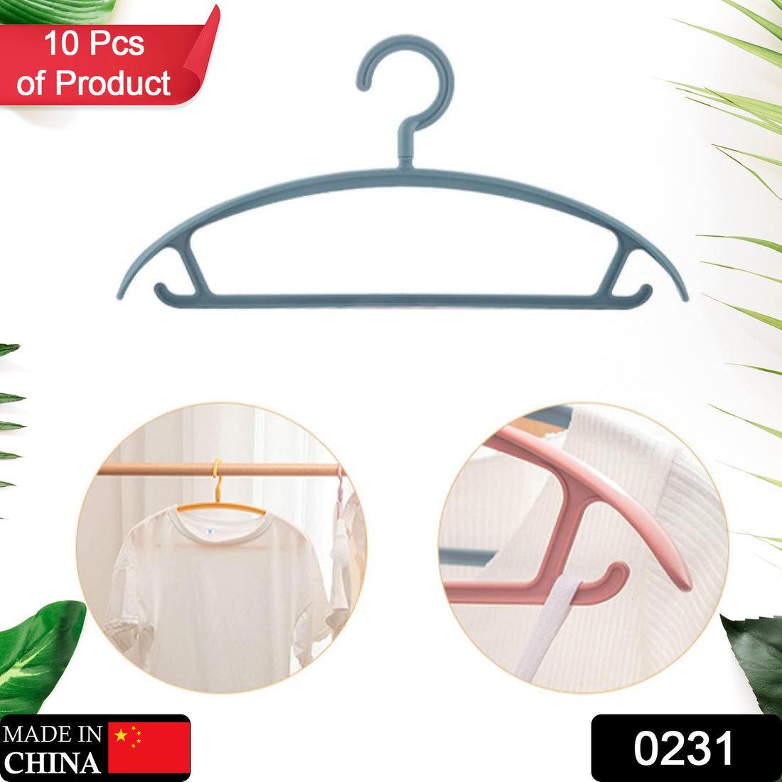 0231 Plastic Hangers Clothes Hangers - Lightweight Space Saving Hangers - Standard Hangers For Clothes - Durable Slim  Sleek Hangers (10pc) - Shop Gharse