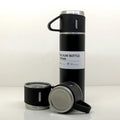 Stainless Steel Vacuum Flask Set With 3 Steel Cups Combo For Coffee Hot Drink And Cold Water Flask Ideal Gifting Travel Friendly Latest Flask Bottle. (500ml) - Shop Gharse