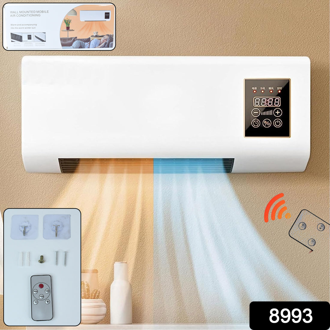 Wall Mounted Air Conditioner Fan Cooling And Heating Dual Purpose Small Air Conditioning Fan With Remote Control - Shop Gharse
