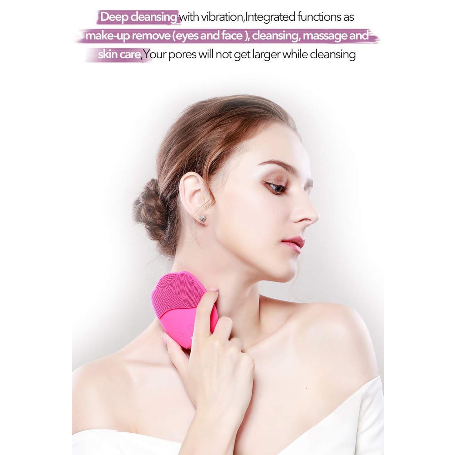 Rechargeable Sonic Silicone Face Cleansing Brush - Shop Gharse