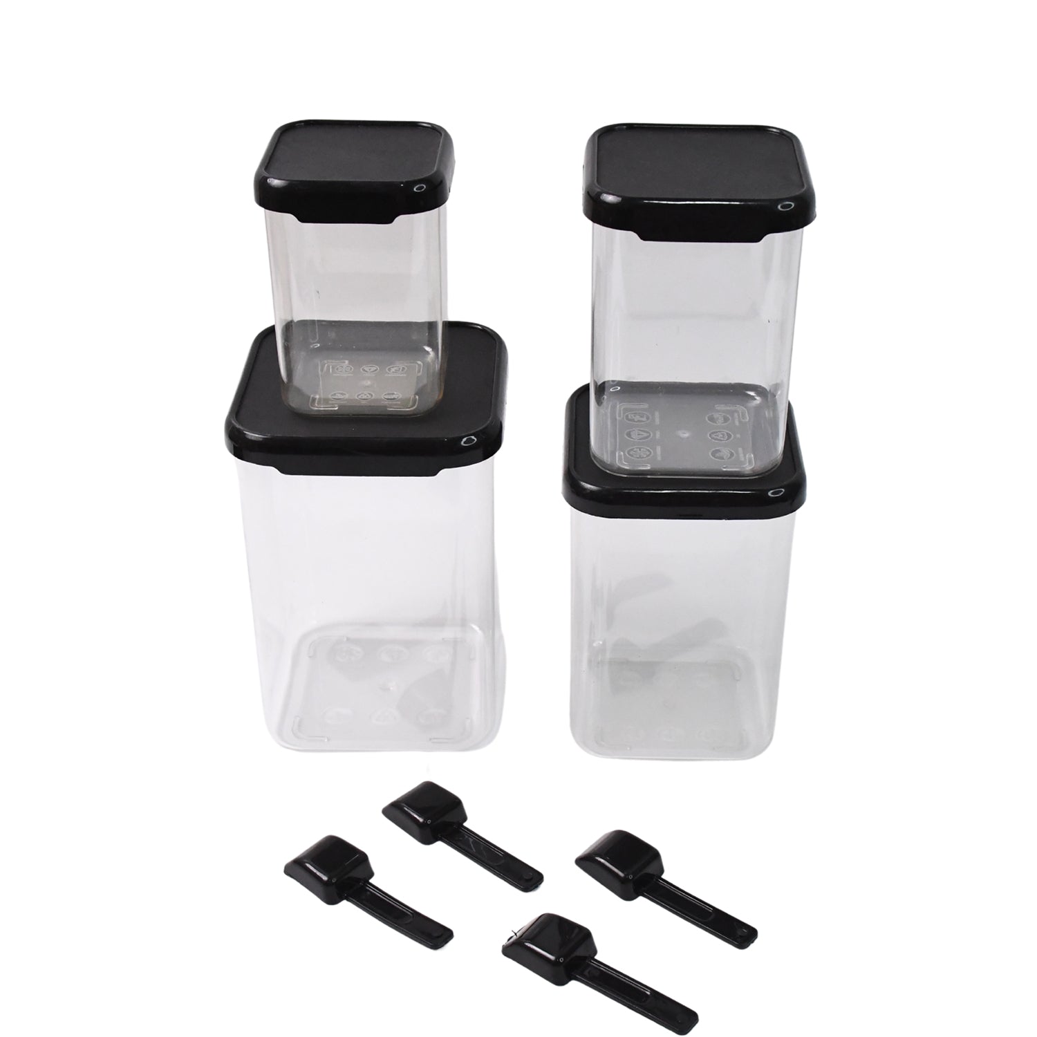 Plastic Air Tight Containers Storage (4 Pc Set With 4 Spoon) - Shop Gharse