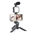 6054 Vlogging Kit For Video Making With Mic Mini Tripod Stand Led Light  Phone Holder Clip For Making Videos - Shop Gharse
