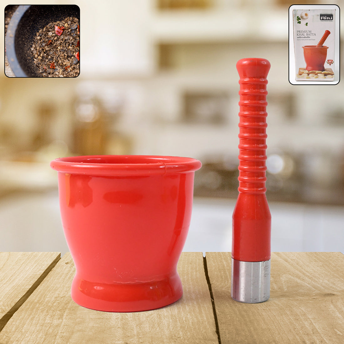 Ritu Heavy Duty Unbreakable Plastic Khal Batta Set (2 Pcs Set) - Shop Gharse