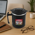 1 Pc Apex Cat Mug  250 Ml Stainless Steel Insulated Inner With Cute Cat Print - Shop Gharse