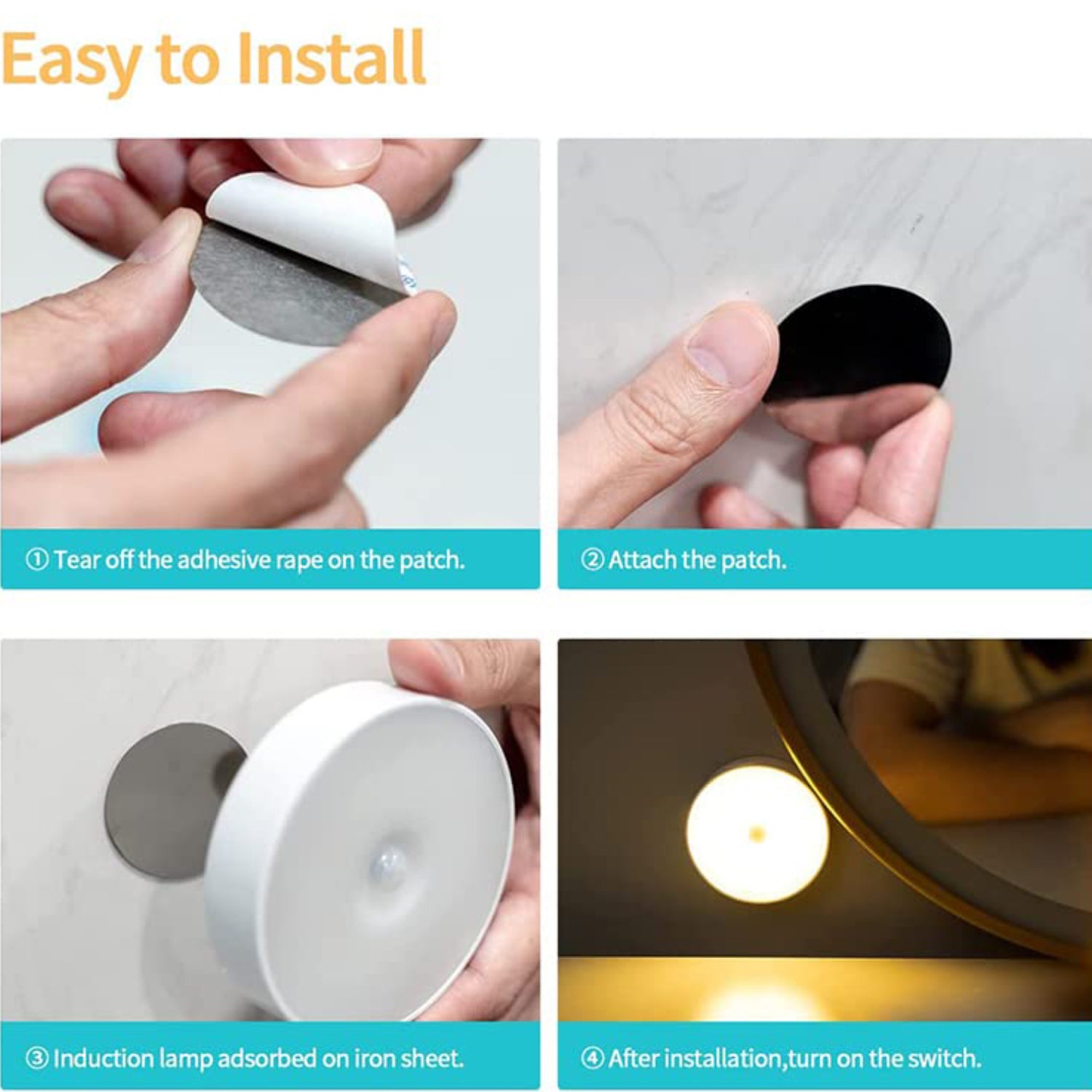 Round Shape 8 Led Motion Sensor Induction Led Light - Shop Gharse