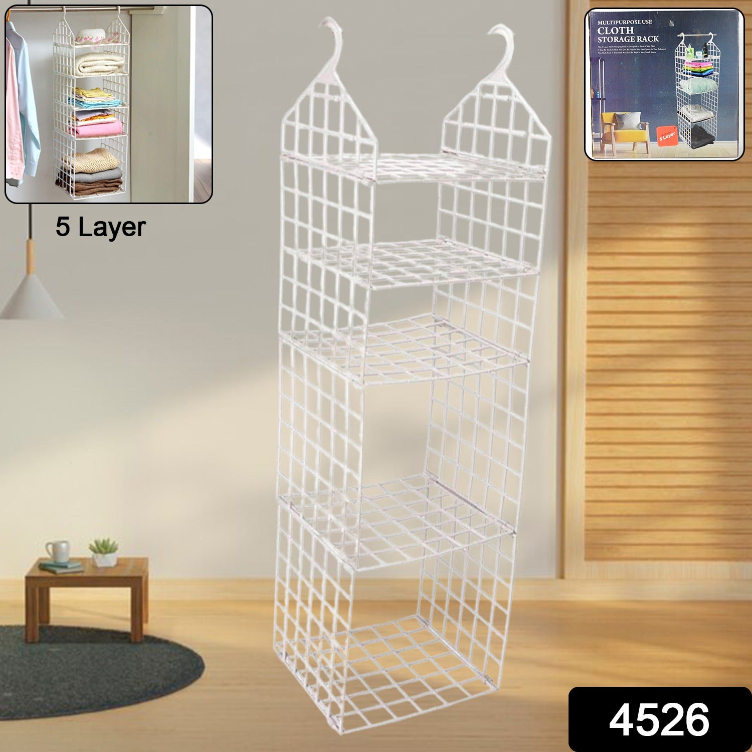 4526 Multipurpose 5 Layer Folding Clothes Storage Rackscloset For Students Wardrobe Shelves Socks Scarf T-shirt Etchanging Organizer Storage Holders  Racks - Shop Gharse
