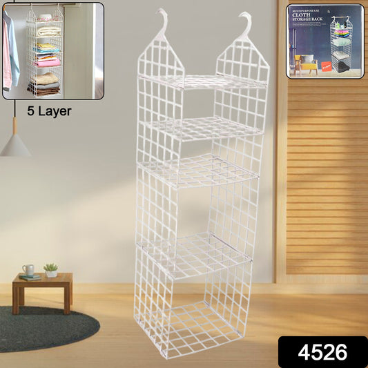 4526 Multipurpose 5 Layer Folding Clothes Storage Rackscloset For Students Wardrobe Shelves Socks Scarf T-shirt Etchanging Organizer Storage Holders  Racks - Shop Gharse