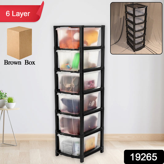 6-layer Modular Plastic Drawer Storage Cabinet - Shop Gharse