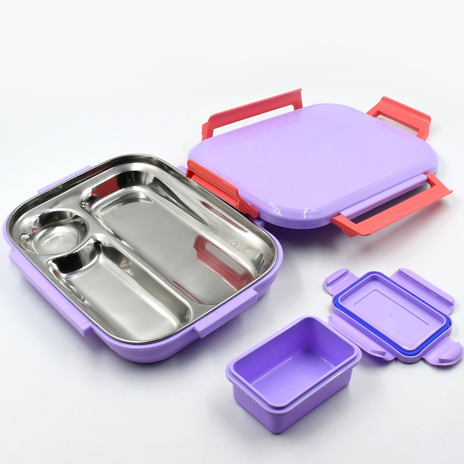 5365 Lunch Box Plastic With Steel Plate Small Lunch Box High Quality Box For Kids School Customized Plastic Lunch Box For Girls  Boy - Shop Gharse