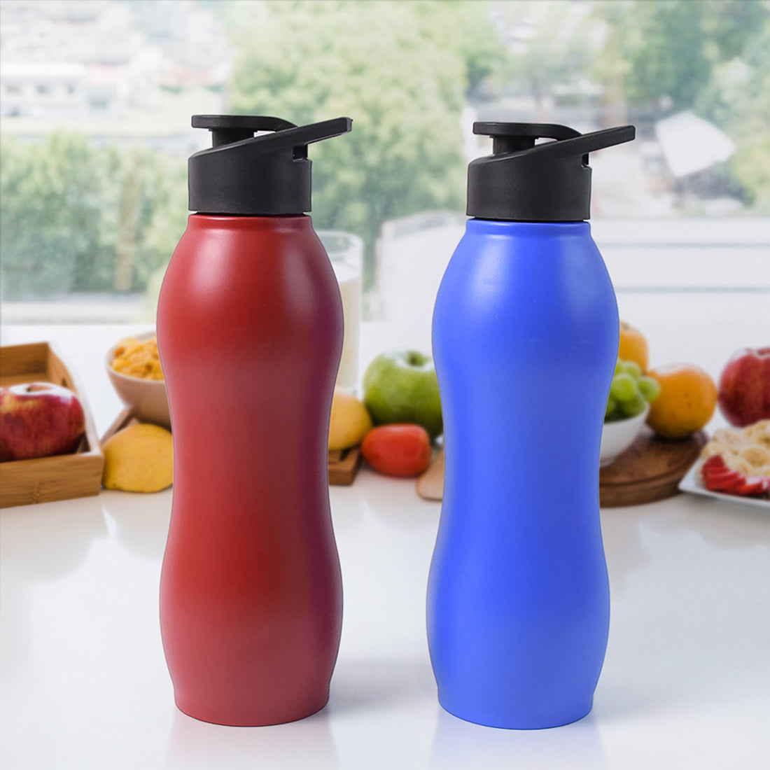 Stainless Steel Water Bottle (1000ml  Mix Colour  1 Pc  Matte) - Shop Gharse